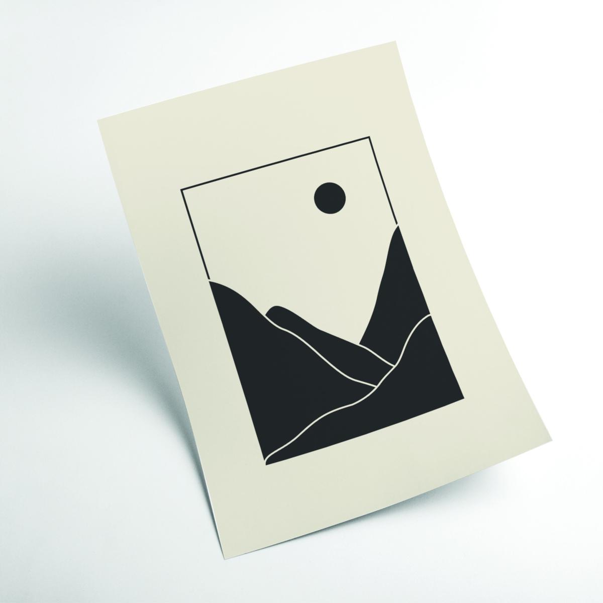 Black Minimal Mountains - 2 Extra Large Stanley Print House – image 2