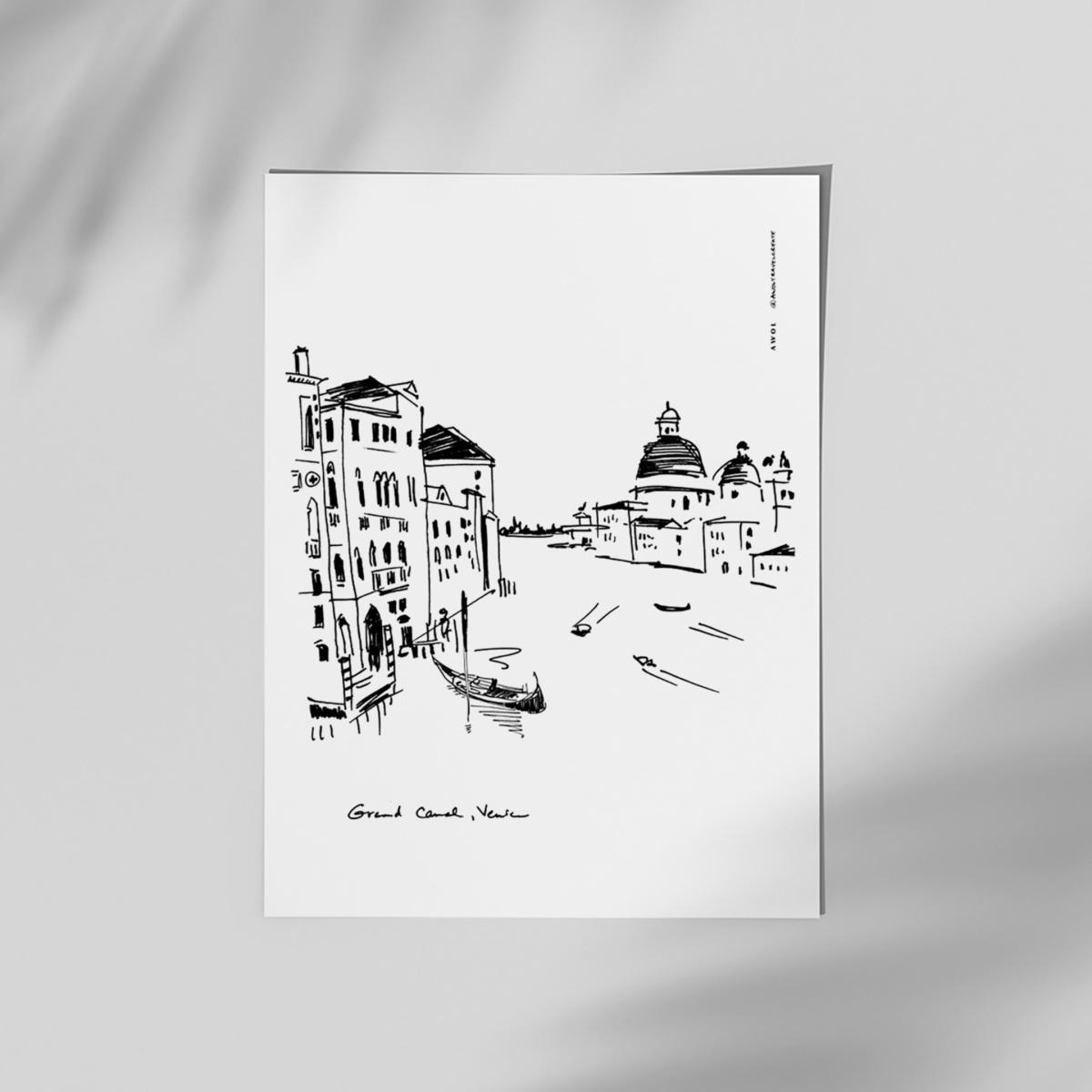 Black / White Modern Venice Travel Poster, Italy Wall Art For Home Decor And The Perfect Italy Gift: Art Print Awol – image 7