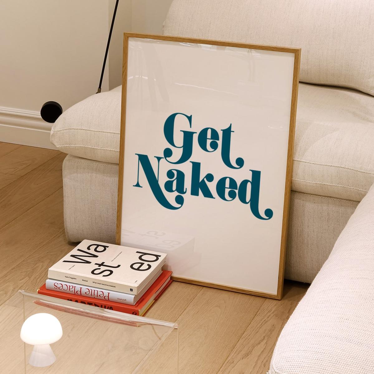 Blue Get Naked Retro Giclée Art Print A3 297 X 420Mm Fanclub – image 2