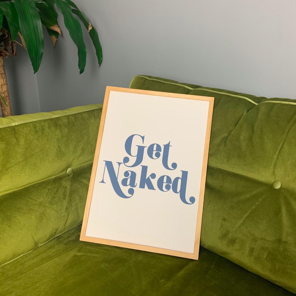 Blue Get Naked Retro Giclée Art Print A3 297 X 420Mm Fanclub – image 3
