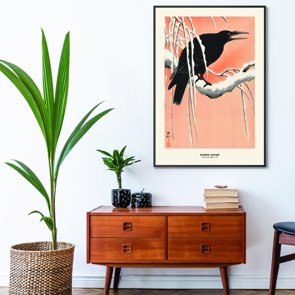 Black Ohara Koson - Crow On Snowy Branch A1 594 X 841Mm Stanley Print House – image 3
