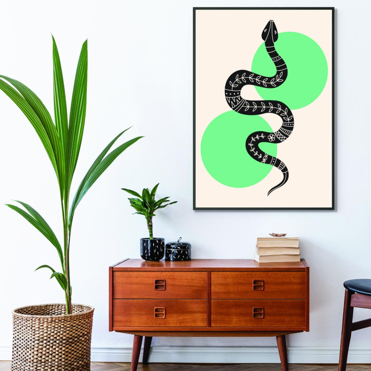 Green Abstract Snake A1 594 X 841Mm Stanley Print House – image 3