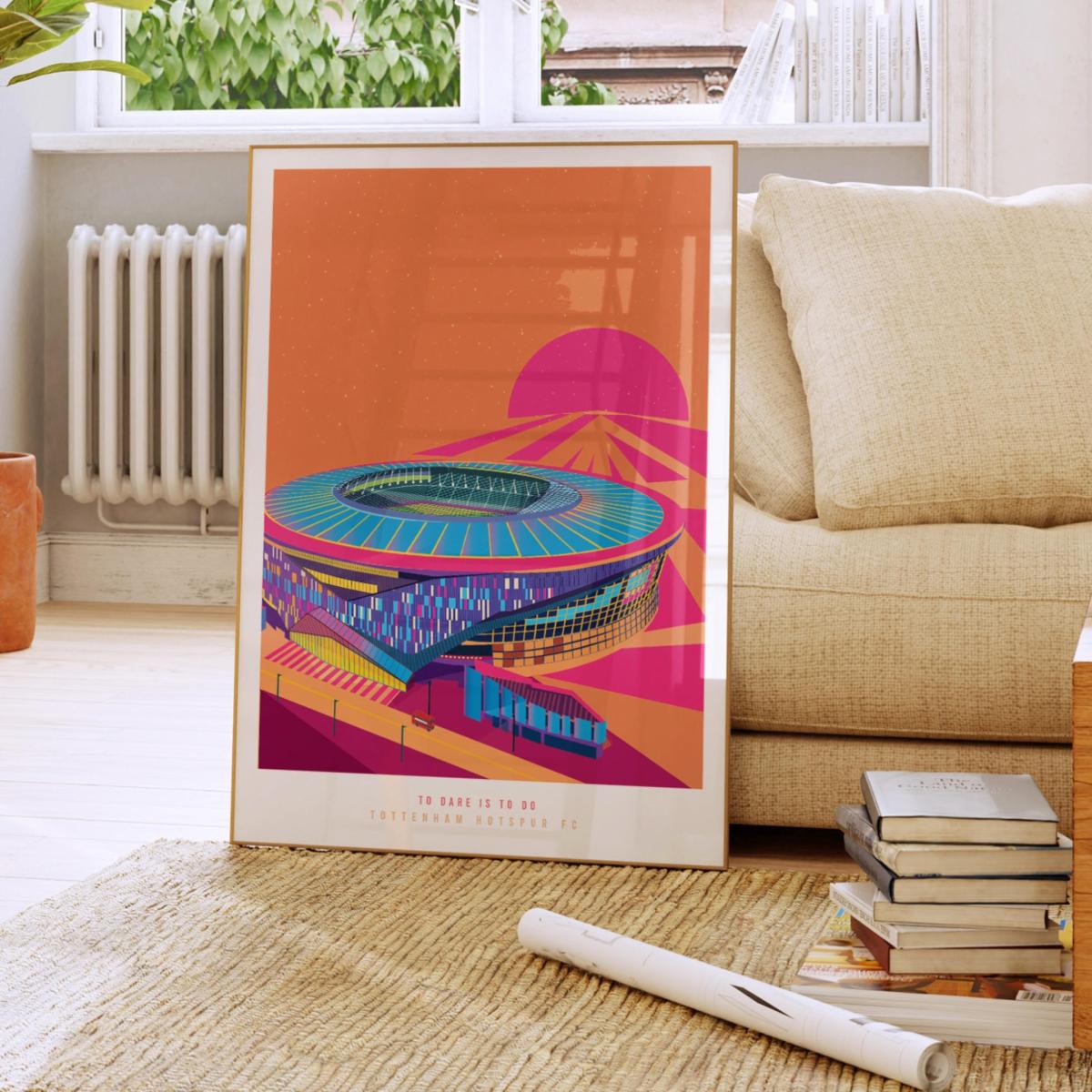 Yellow / Orange Tottenham Hotspurs London Art Print | A3 | 297 X 420Mm | Eye for London Prints – image 3