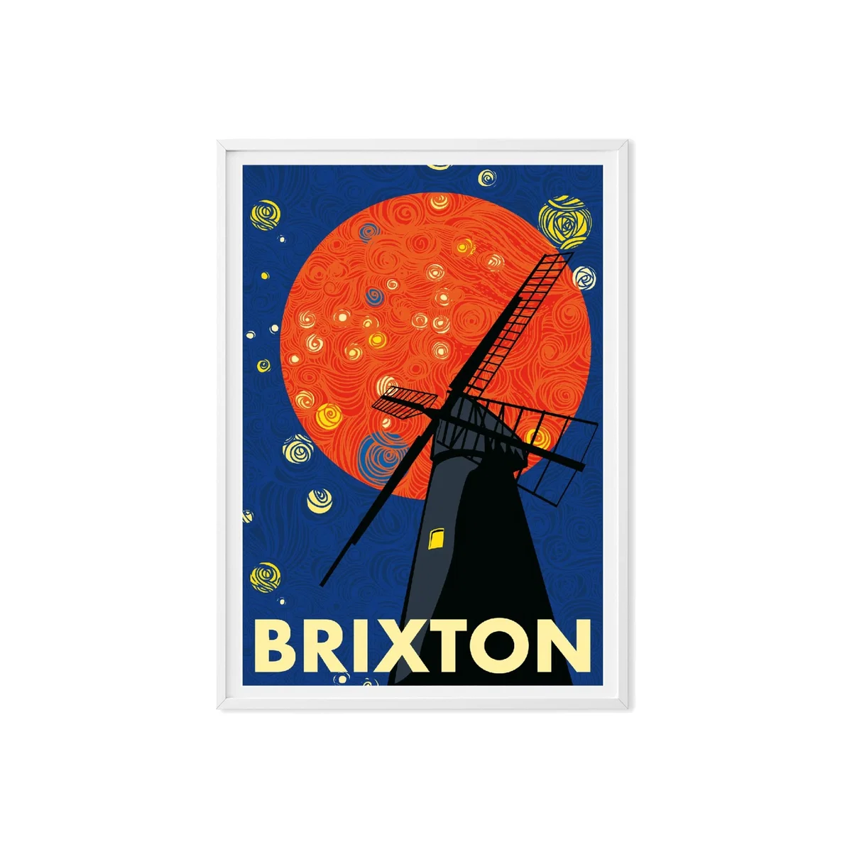 Brixton Windmill Illustrated Art Print A3 297 X 420Mm Eye for London Prints – image 1