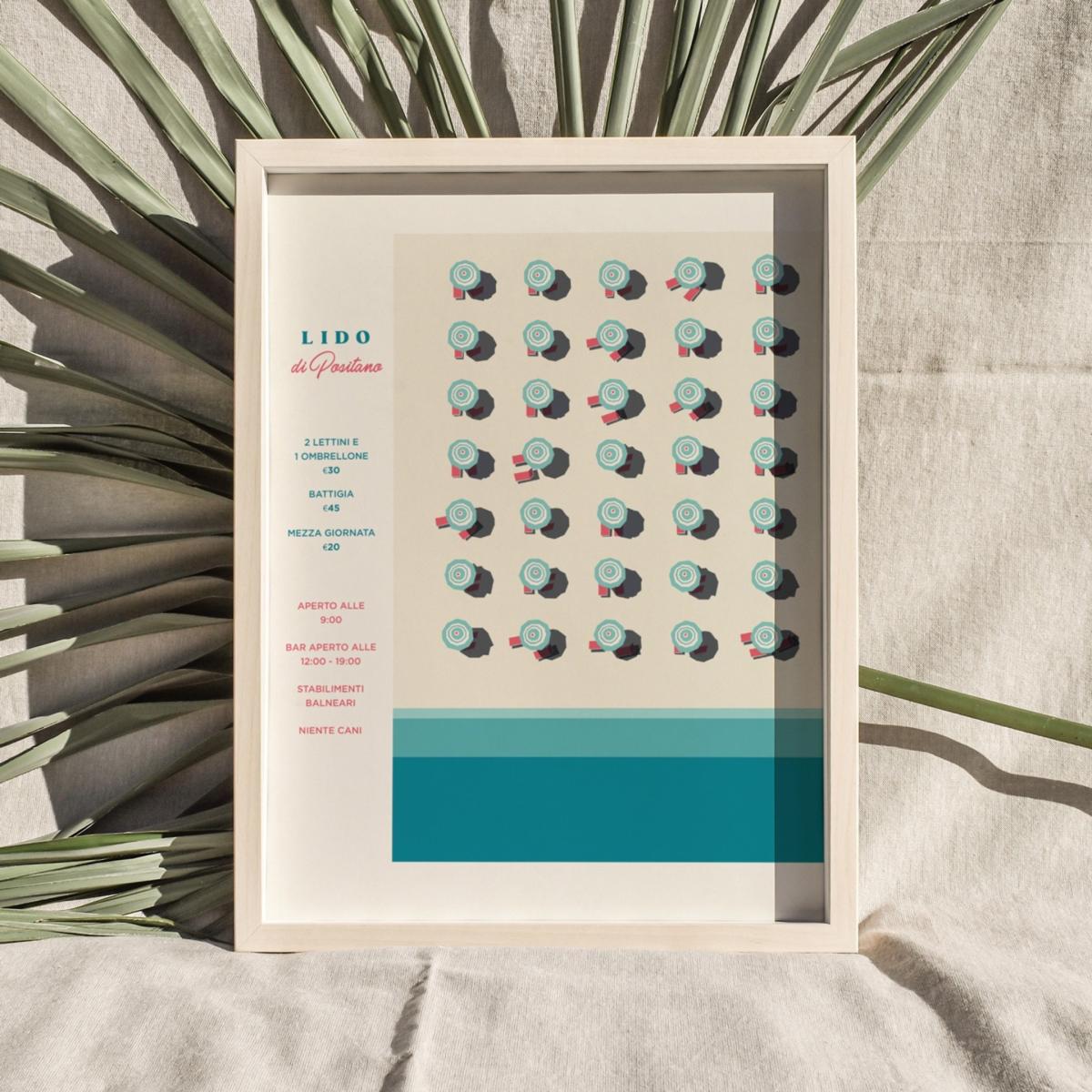 Lido Di Positano Italian Beach Club Print Places & Spaces Art Co. – image 2
