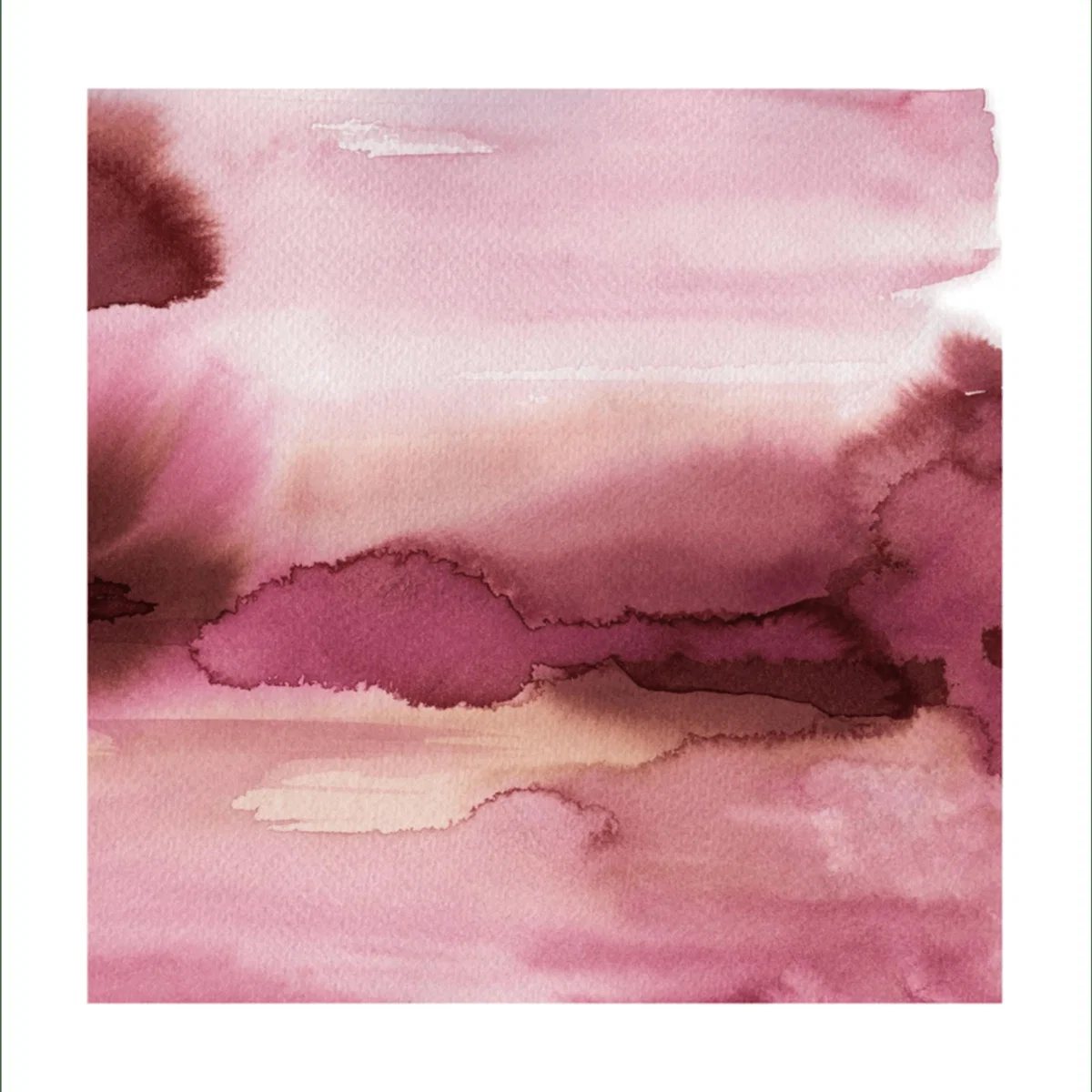 Red / Pink / Purple 'Warm Skies ' Pink Abstract Landscape Print One Size Rosanna Corfe – image 1