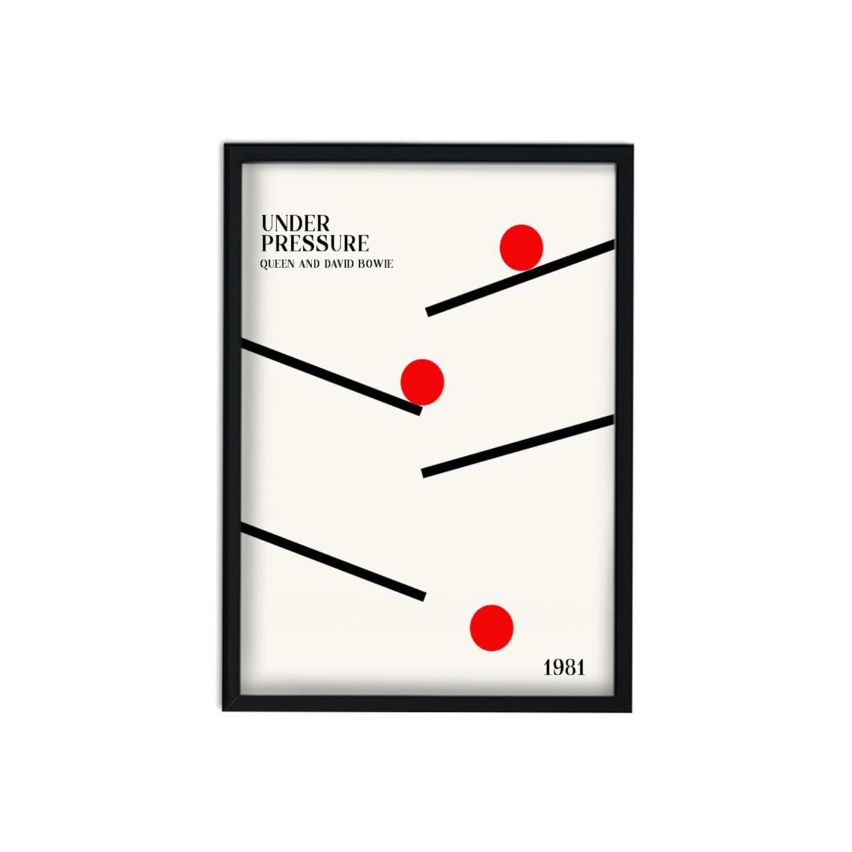 Red / White / Black Under Pressure A3 Retro Giclée Art Print A3 297 X 420Mm Fanclub – image 1