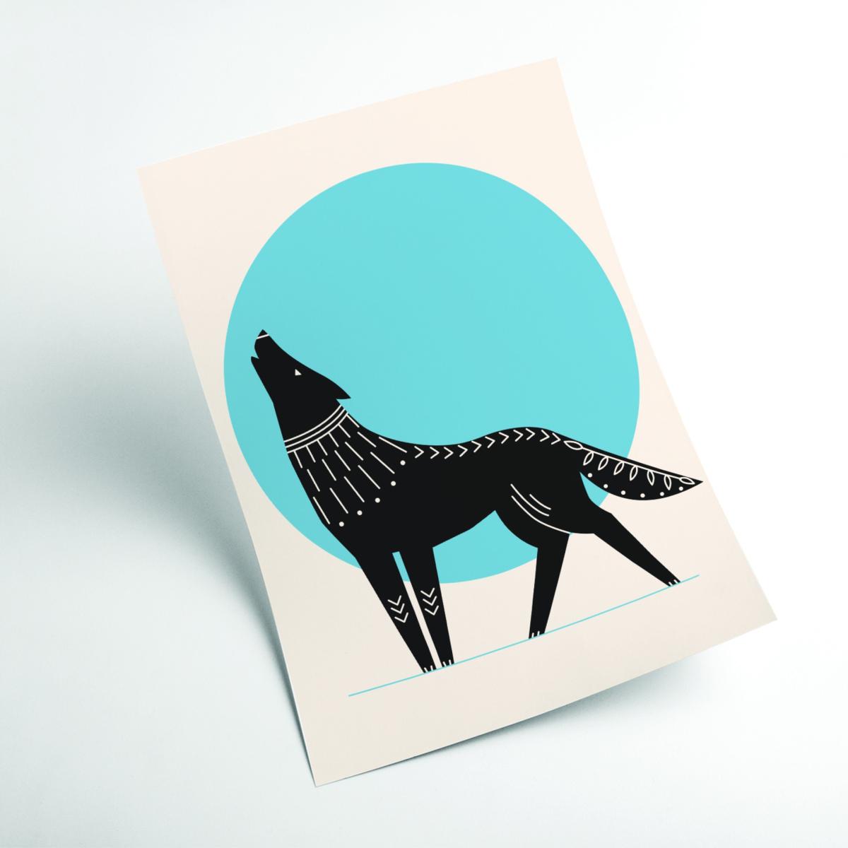 Blue Howl At The Moon A3 297 X 420Mm Stanley Print House – image 2