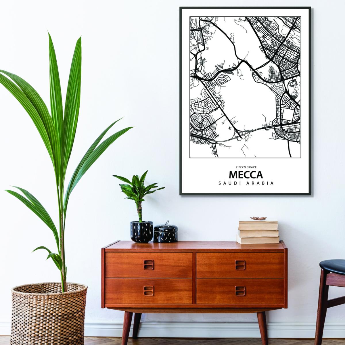 Black Map Of Mecca Saudi Arabia Extra Large Stanley Print House – image 3