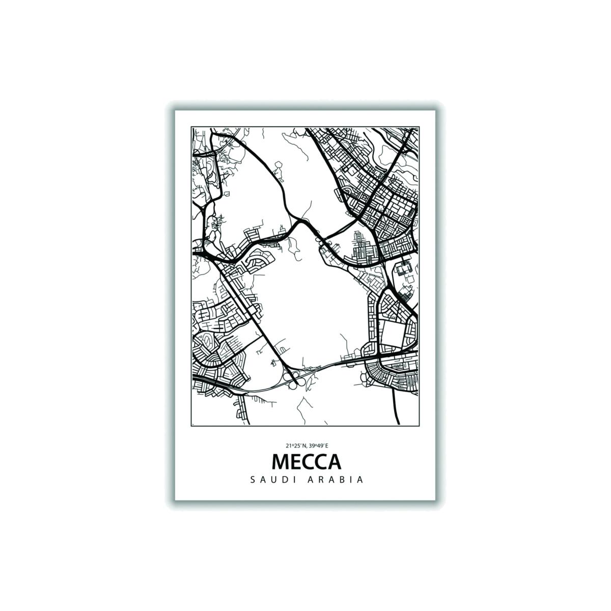 Black Map Of Mecca Saudi Arabia Extra Large Stanley Print House – image 1