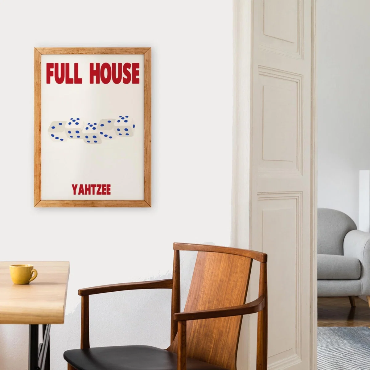 Blue / Red Full House Yahtzee Dice Retro Game Giclée Art Print A2 | A2 | 420 X 594Mm | Fanclub – image 7