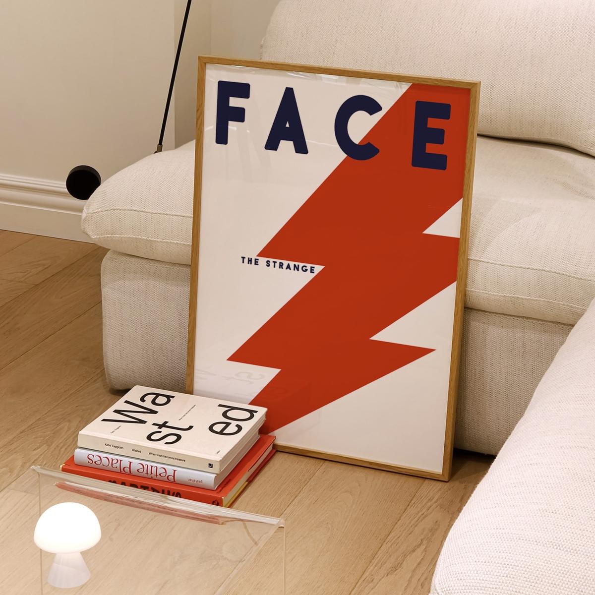 Red / Blue / Neutrals Face The Strange David Bowie Inspired Retro Giclée Art Print A2 420 X 594Mm Fanclub – image 2