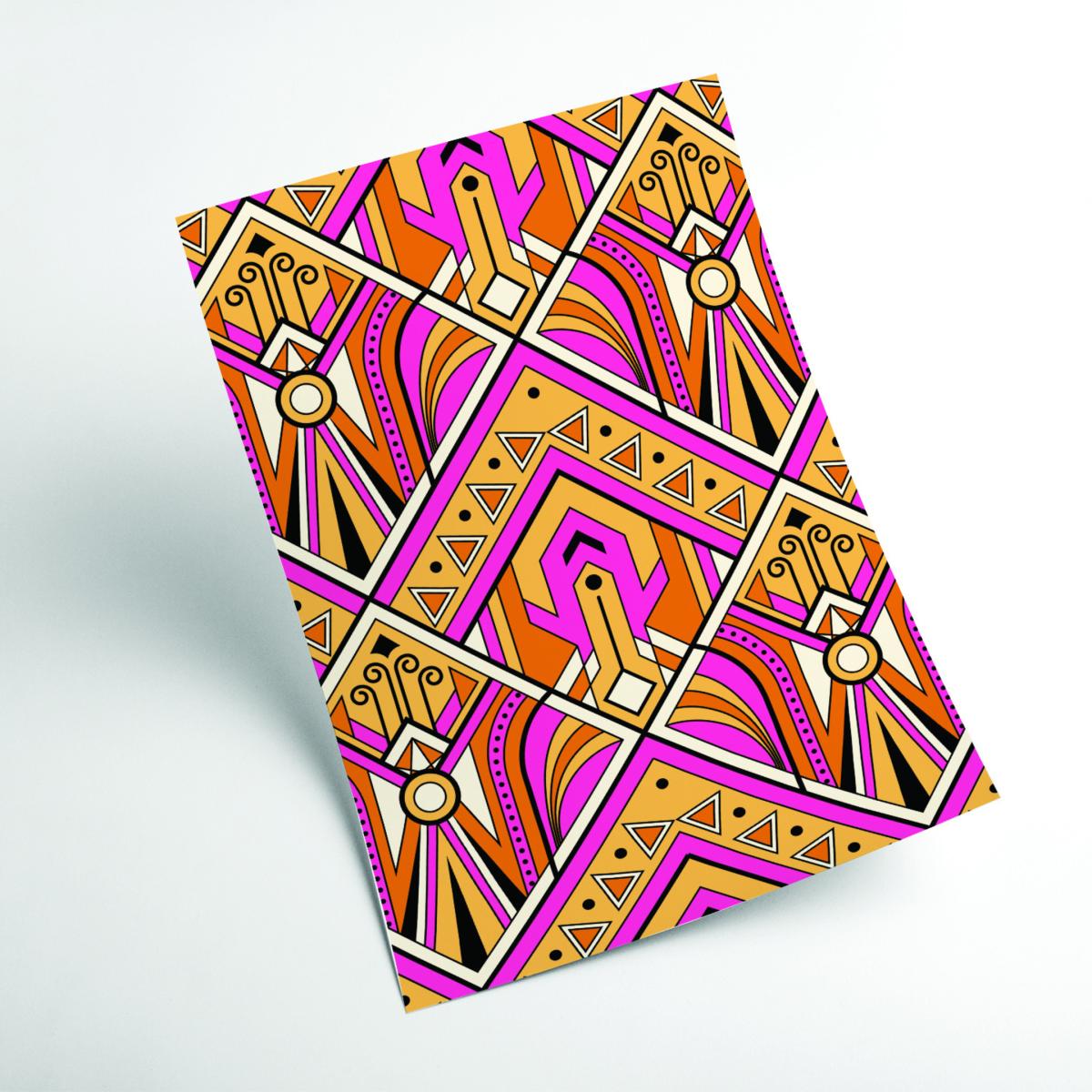 Pink / Purple Pink Patterns A3 297 X 420Mm Stanley Print House – image 2