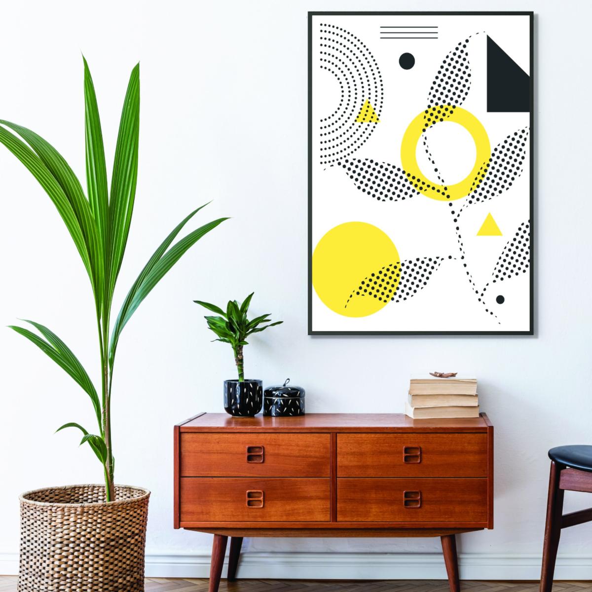 Yellow / Orange Abstract Halftone Shapes 2 A1 594 X 841Mm Stanley Print House – image 3