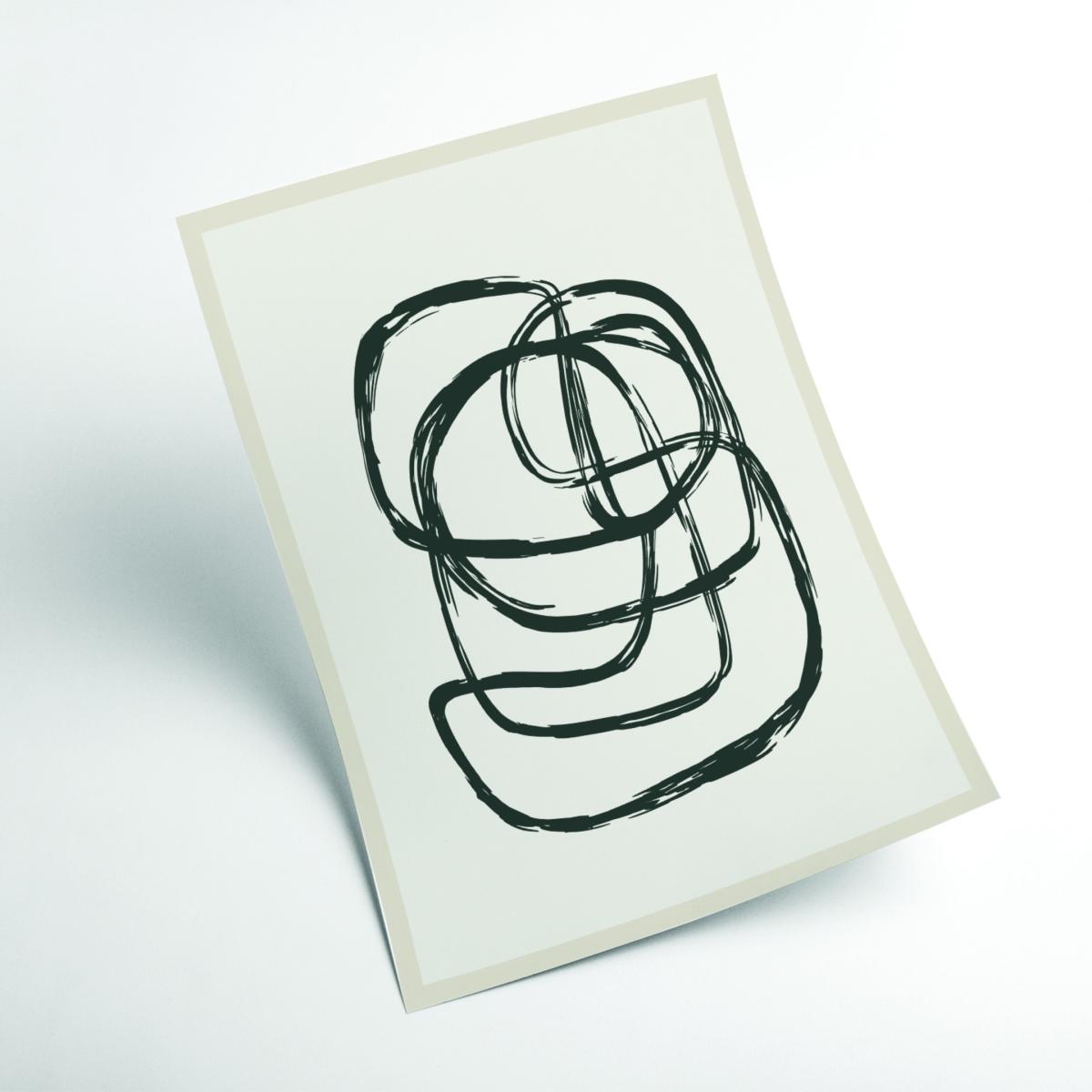 Black Modern Abstract Shapes 2 Extra Large Stanley Print House – image 2