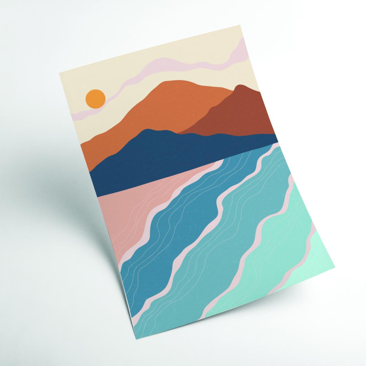 Blue Beach And Mountains 2 Extra Small Stanley Print House – image 2