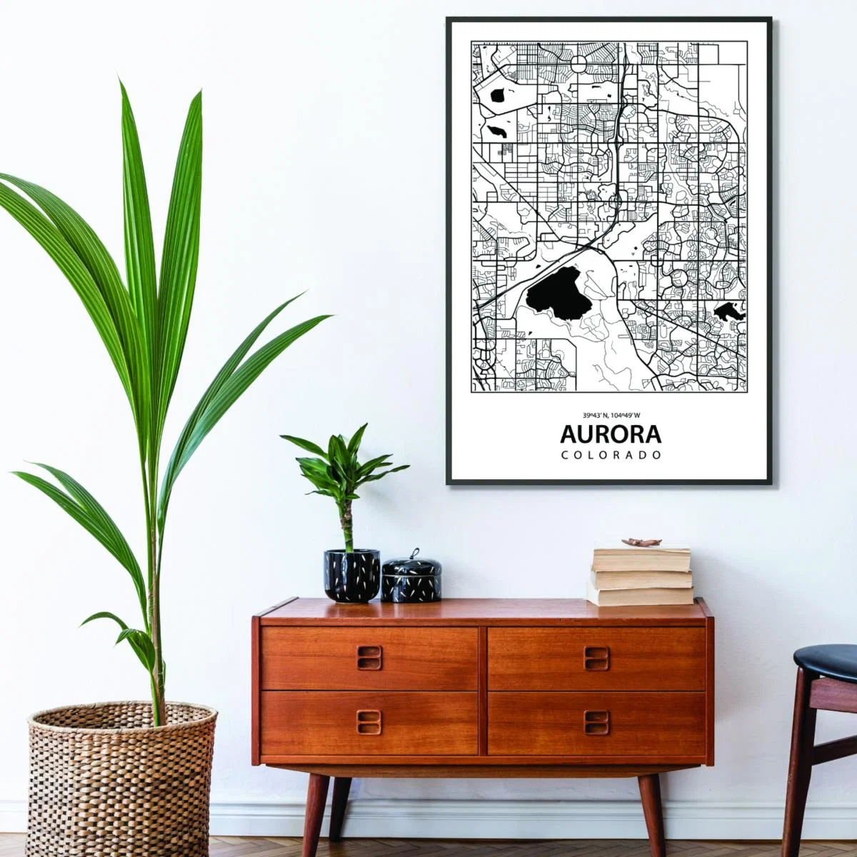 Black Map Of Aurora Colorado A4 210 X 297Mm Stanley Print House – image 3