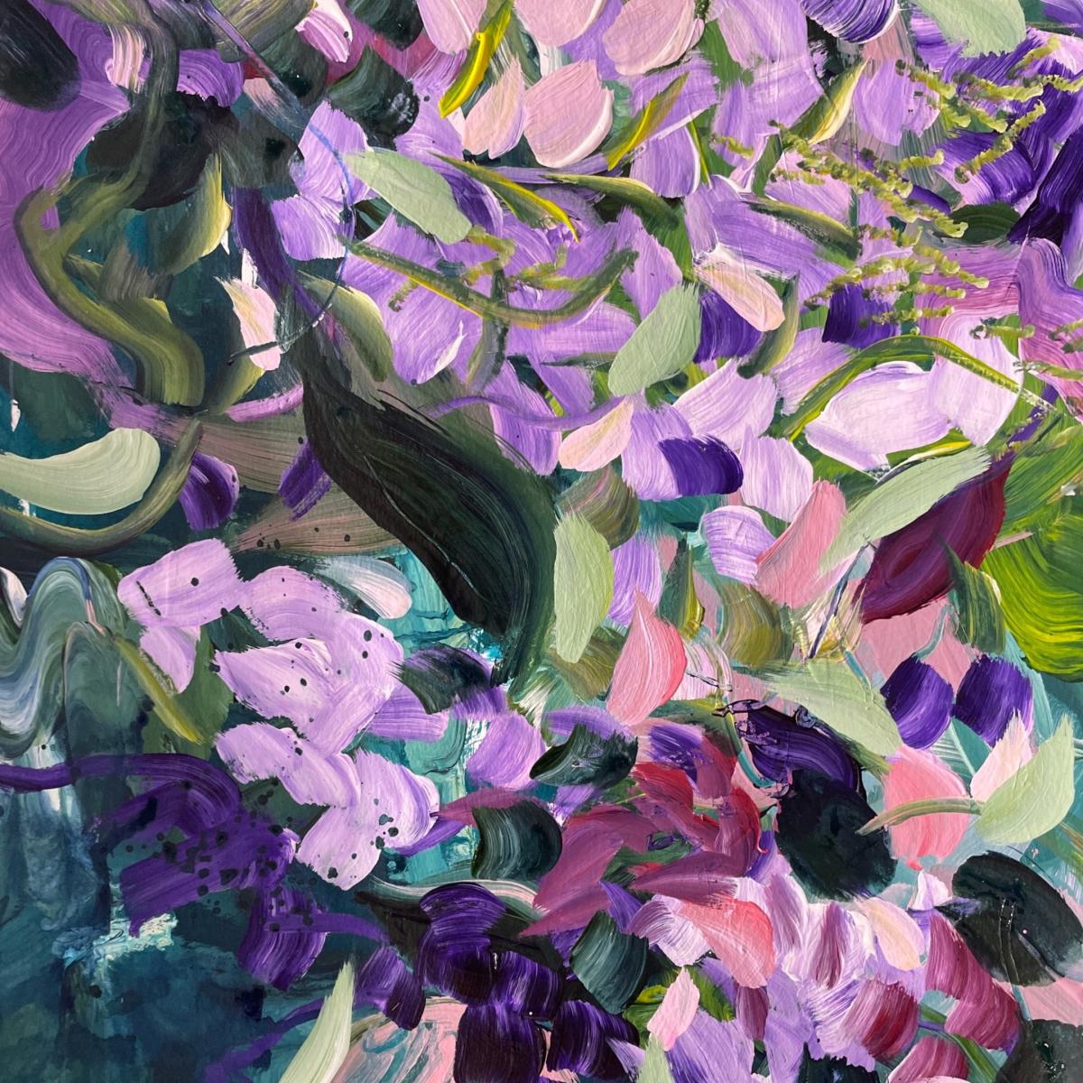 Pink / Purple Lavender Abstract Floral Print Pair Jessica Slack Studio – image 3