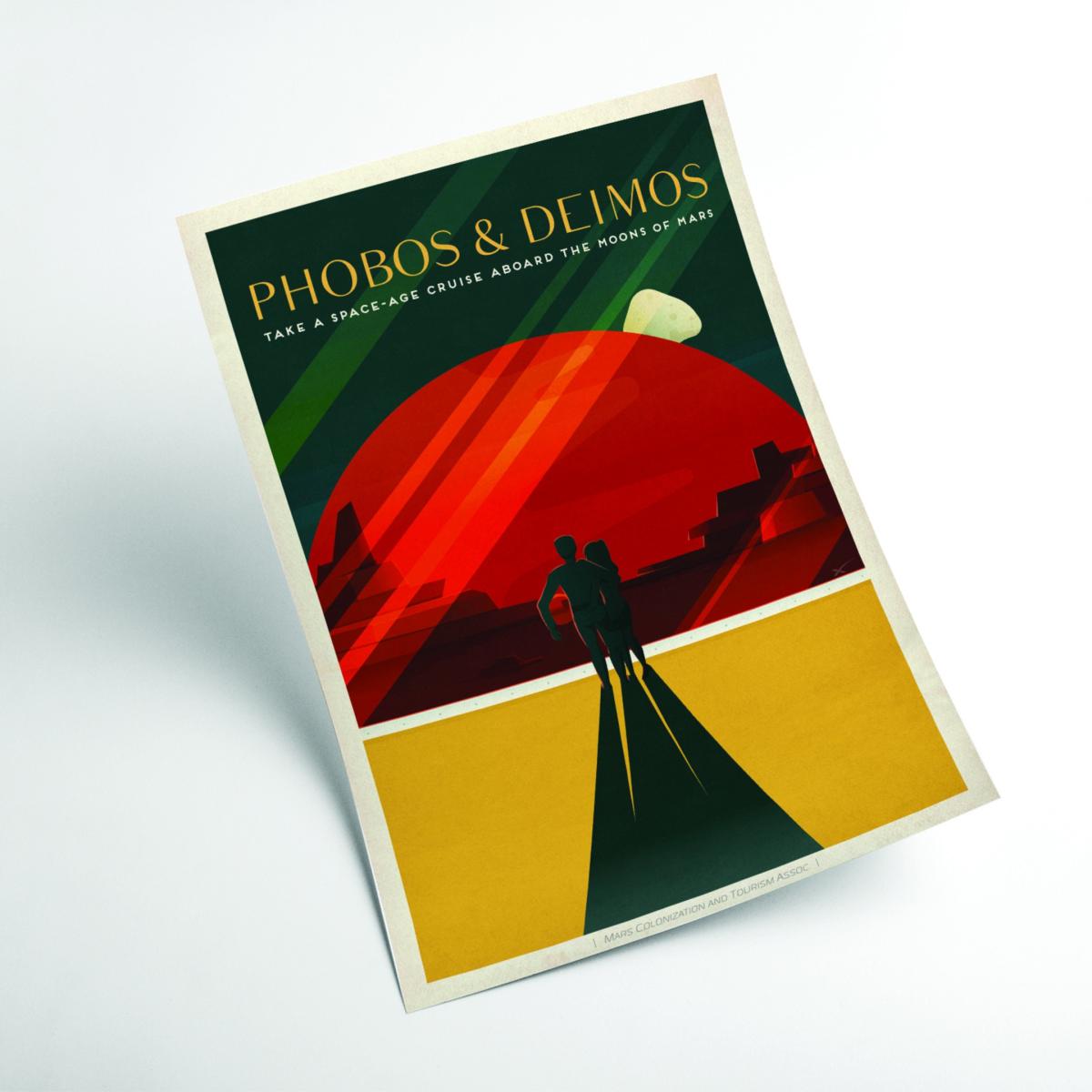Yellow / Orange Spacex - Phobos & Deimos A1 594 X 841Mm Stanley Print House – image 2