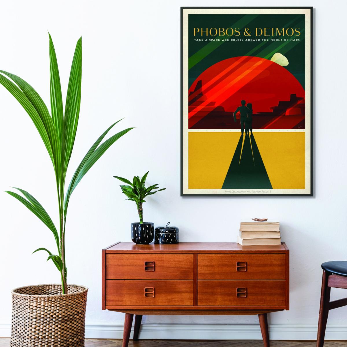 Yellow / Orange Spacex - Phobos & Deimos A1 594 X 841Mm Stanley Print House – image 3