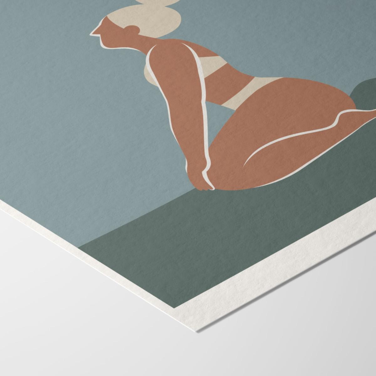 Green / Neutrals Moonlit Yogi Giclée Fine Art Print - Earthy Greens - A3 | A3 | 297 X 420Mm | Dewerstone – image 3
