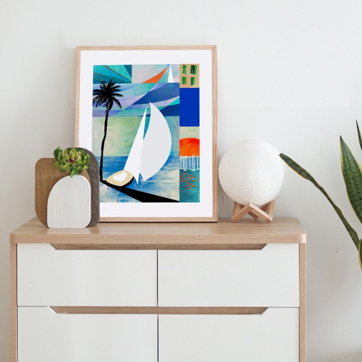 Sailboats And Sunrises On The French Riviera A3 297 X 420Mm Awol – image 2