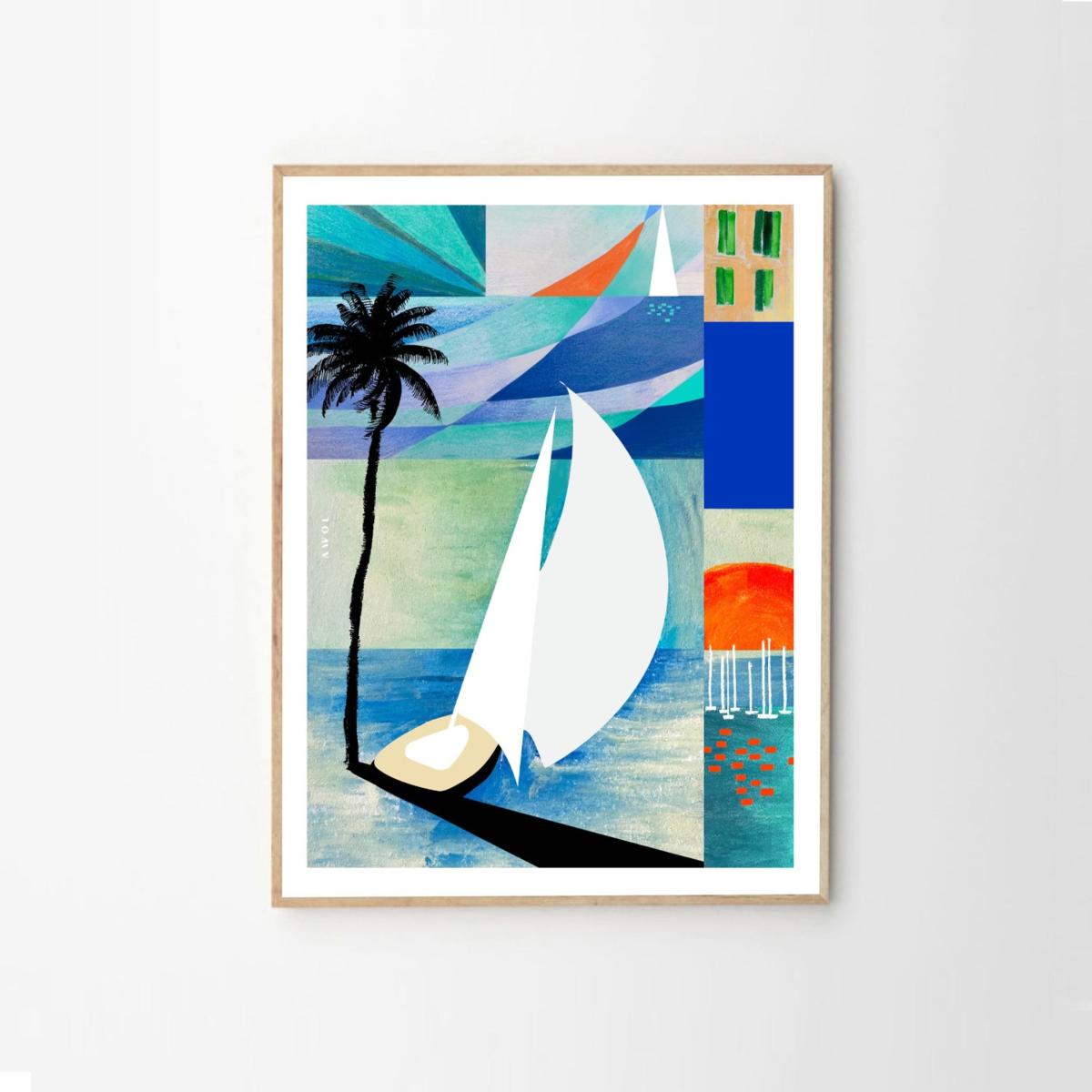 Sailboats And Sunrises On The French Riviera A3 297 X 420Mm Awol – image 3