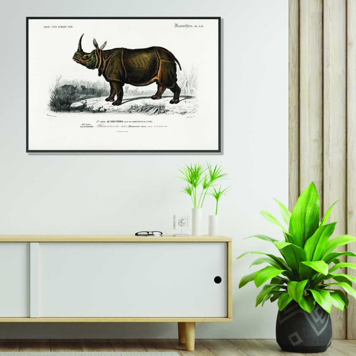 Brown Indian Rhinoceros A3 297 X 420Mm Stanley Print House – image 3