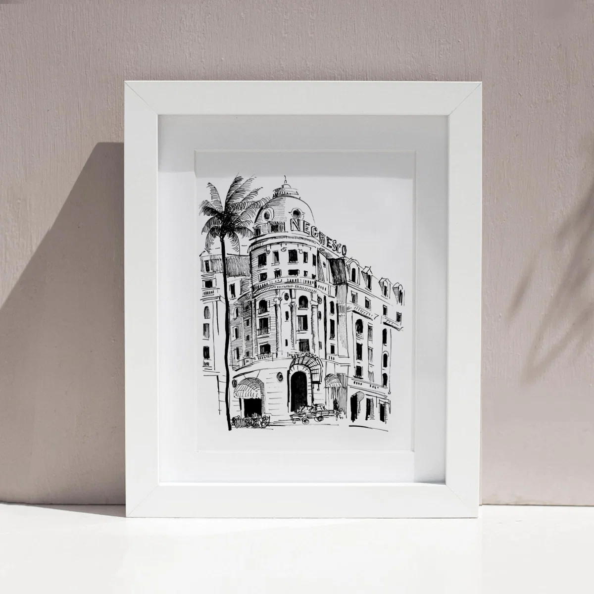 Black / White Nice, Promenade Des Anglais, Negresco Hotel Art Print: Souvenirs From The French Riviera A4 210 X 297Mm Awol – image 5