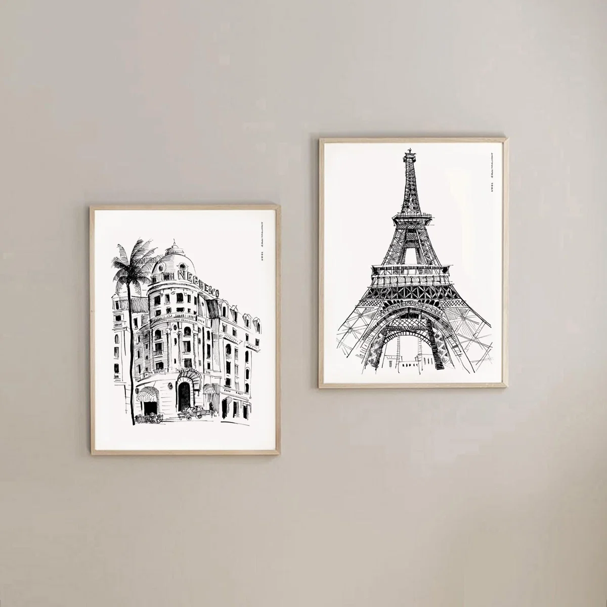 Black / White Nice, Promenade Des Anglais, Negresco Hotel Art Print: Souvenirs From The French Riviera A4 210 X 297Mm Awol – image 8