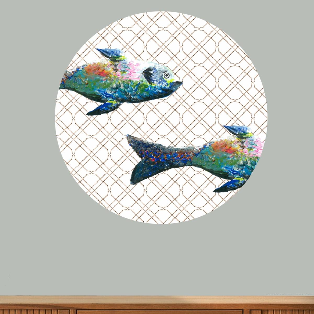 Circle Wall Sticker Fish Zigzag Catchii – image 2