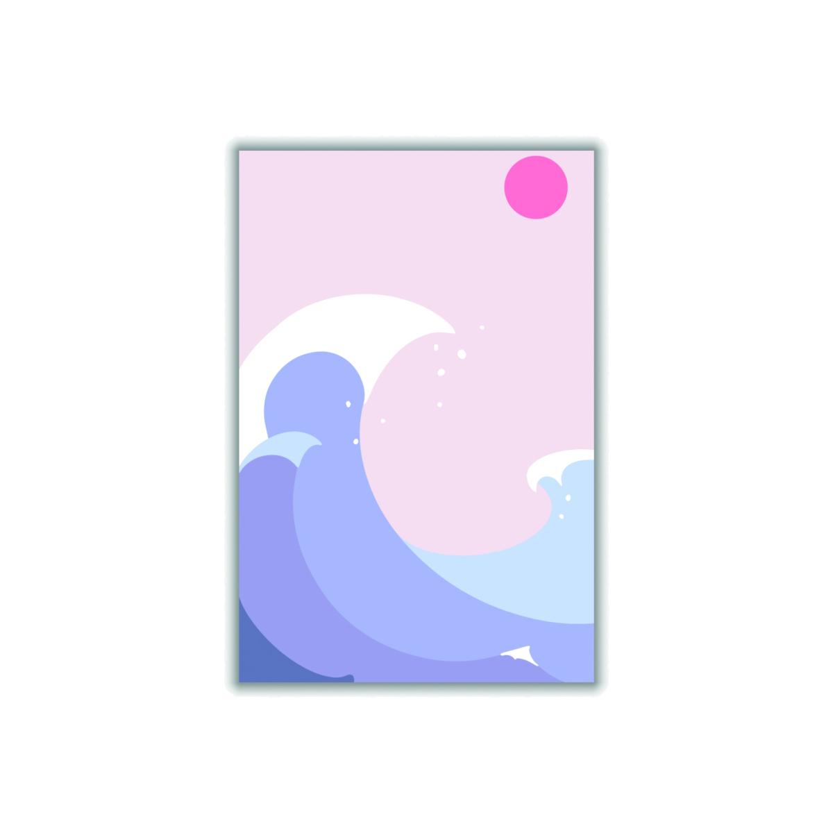 Pink / Purple Ocean Waves #3 Small Stanley Print House – image 1