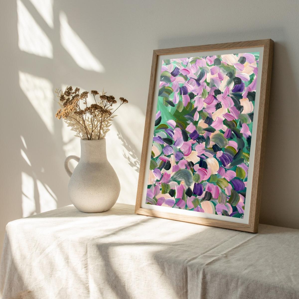 Pink / Purple Scents Of Spring Abstract Floral Print Jessica Slack Studio – image 2