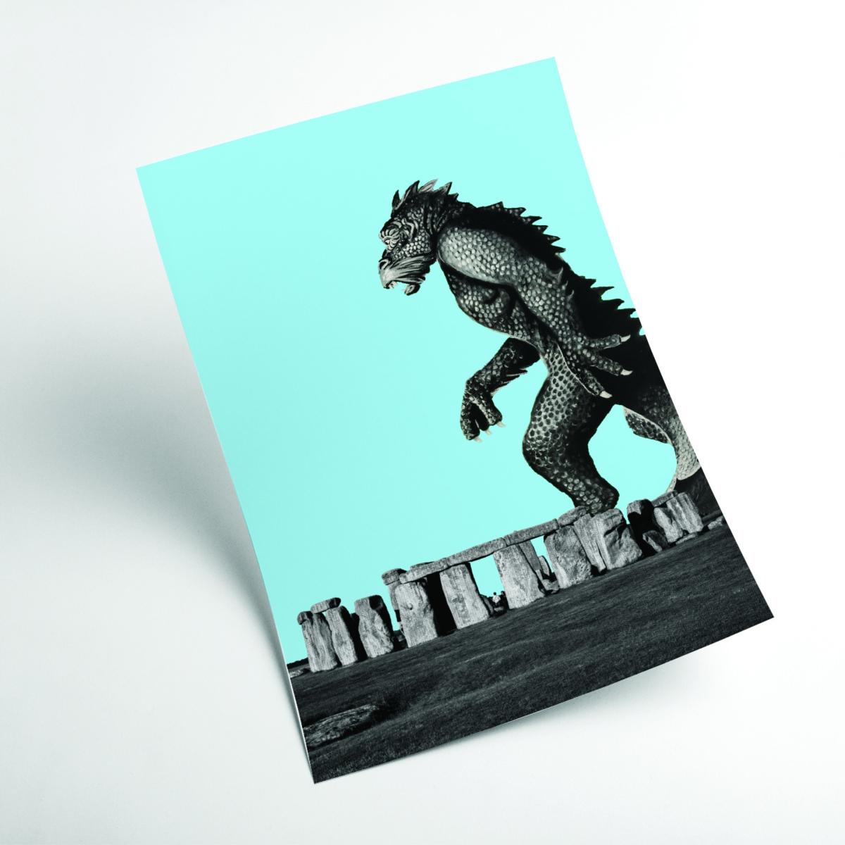 Grey Attack On Stonehenge 2 A4 210 X 297Mm Stanley Print House – image 2