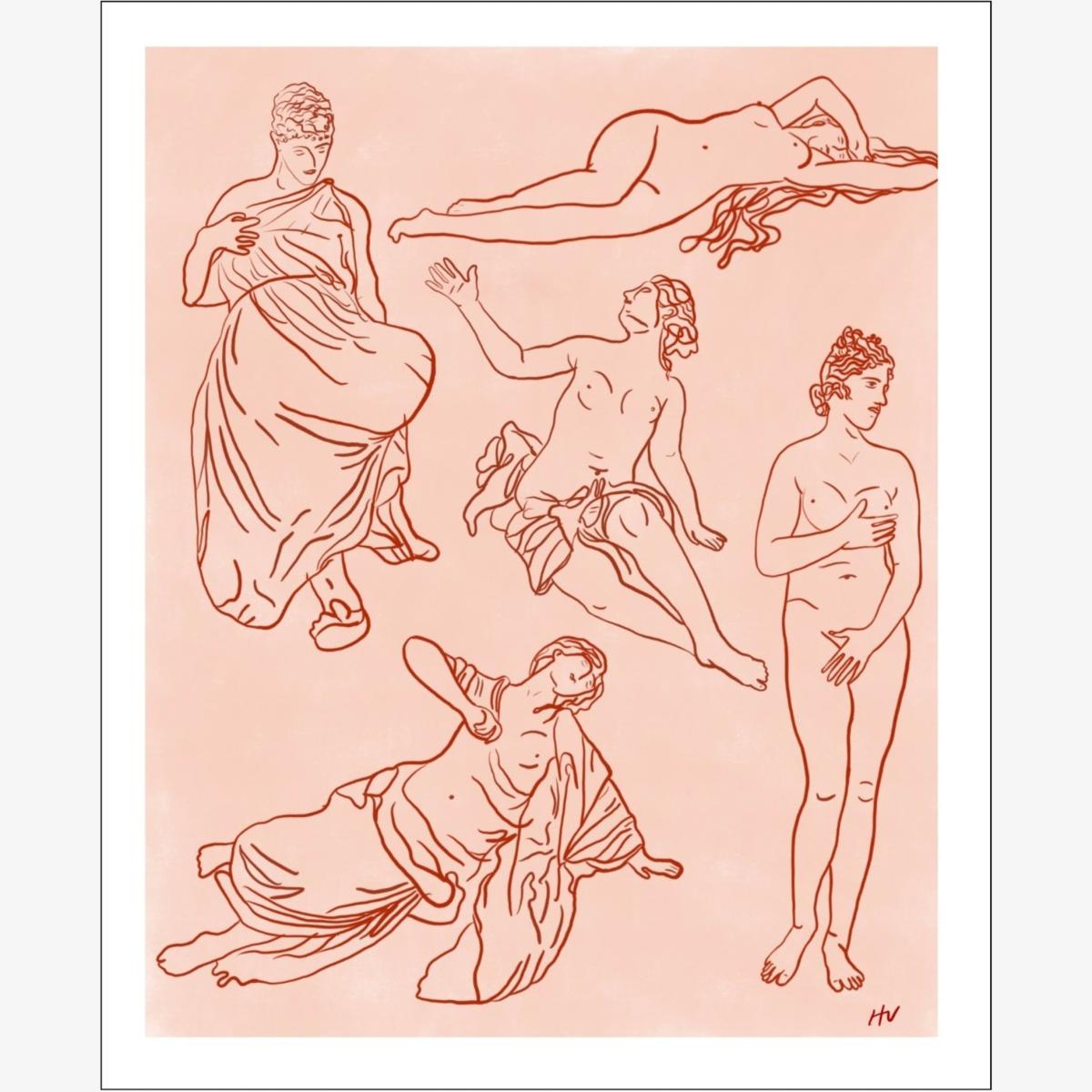 Pink / Purple Ancient Emotions Print 8 X 10" Hannah Via Art – image 1