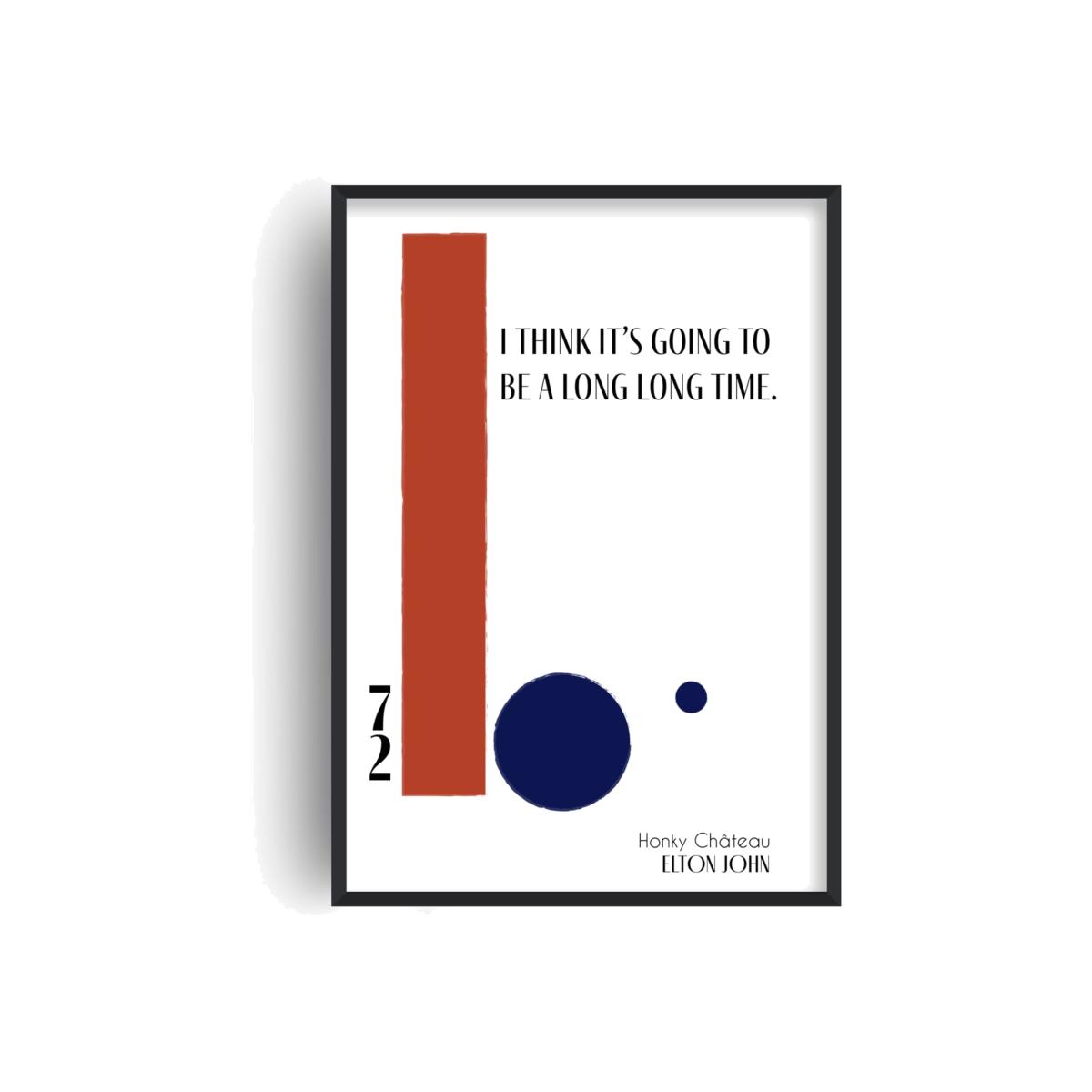 I Think It's Going To Be A Long Long Time Elton John Inspired Abstract Giclée Art Print A3 Fanclub – image 1