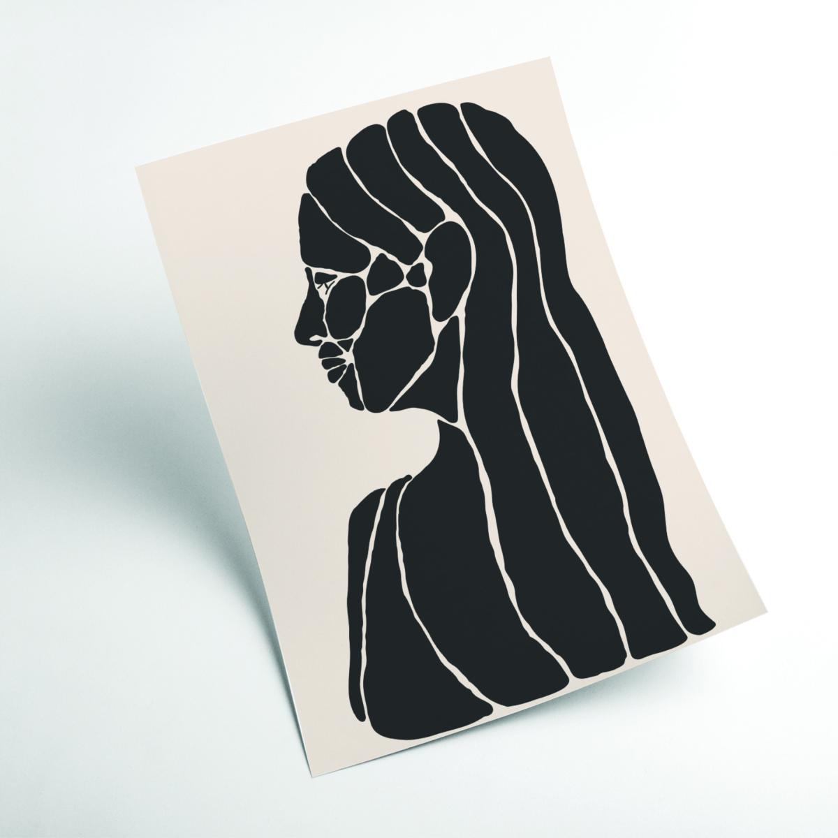 Black Abstract Faces Set #2 Extra Large Stanley Print House – image 2