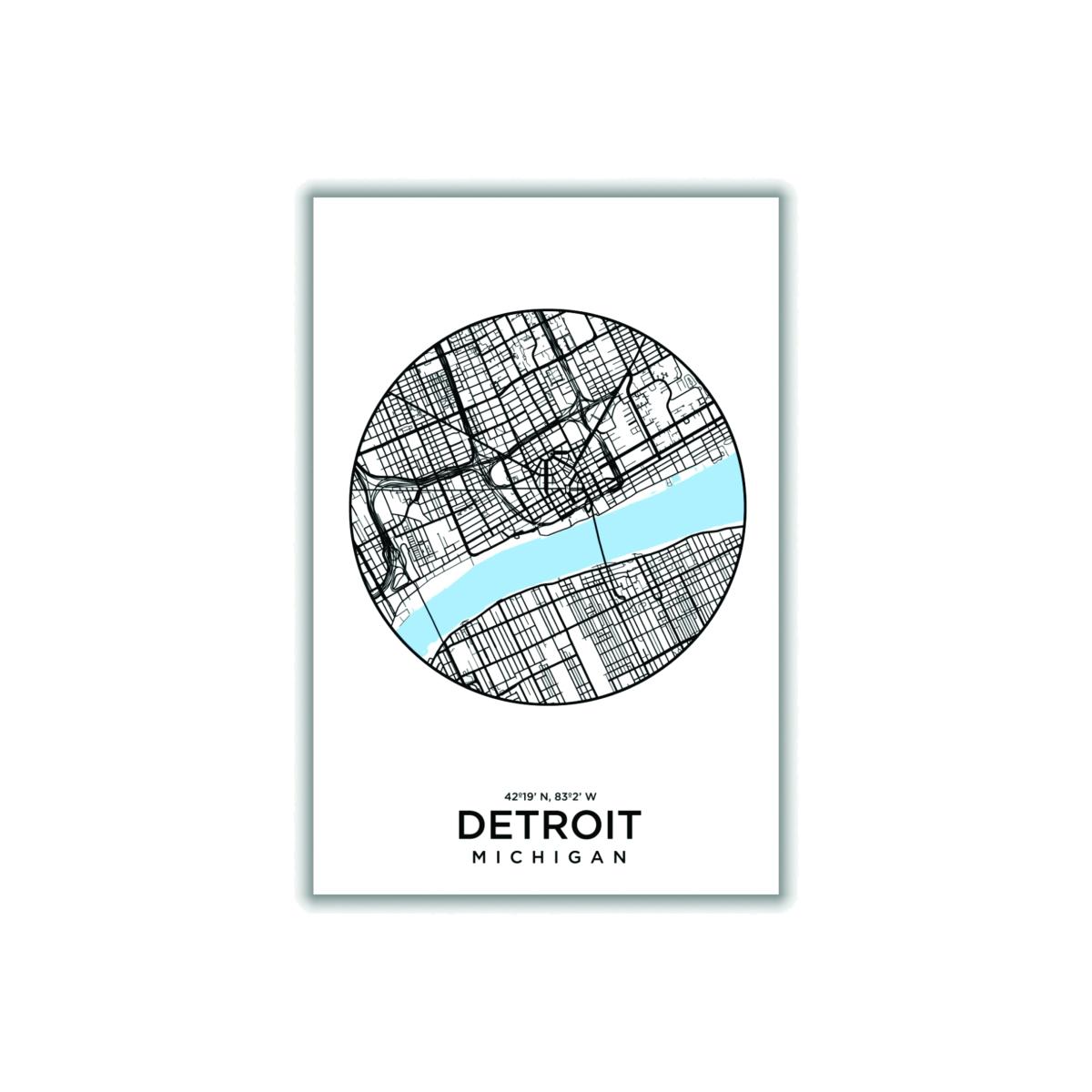 Blue Map Of Detroit Medium Stanley Print House – image 1