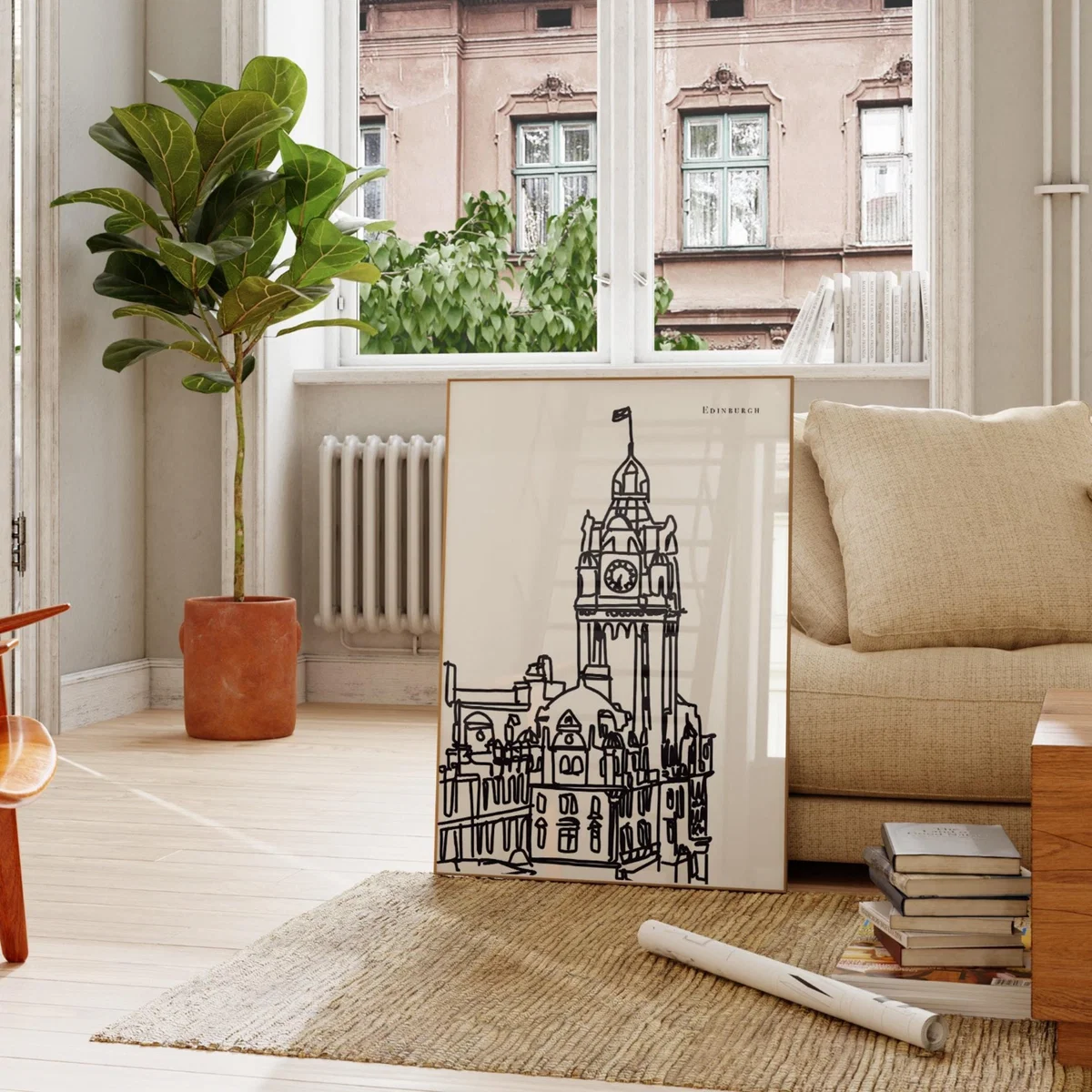 Black / White Edinburgh Art Print - A2 | A2 | 420 X 594Mm | Natalie Cass Art – image 4