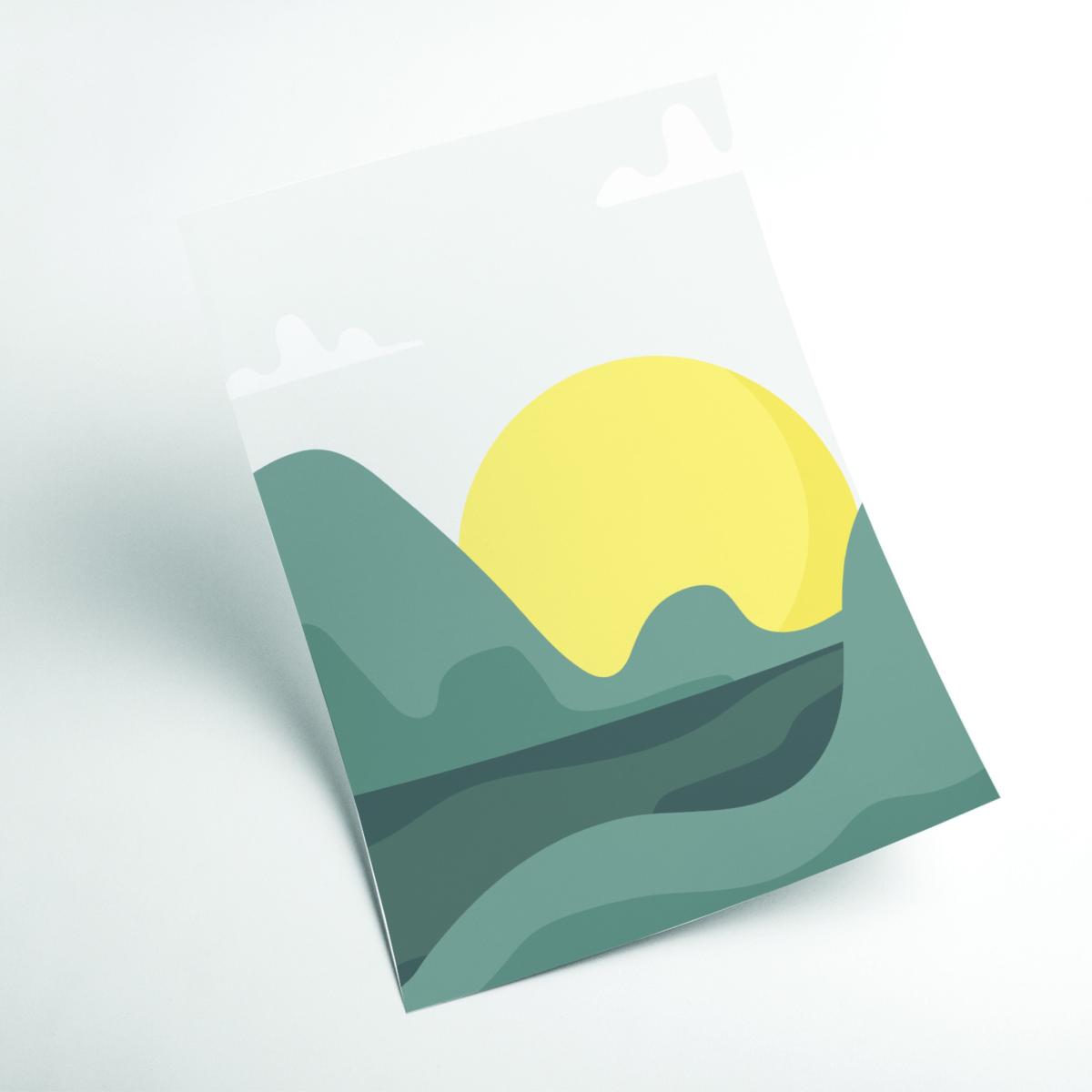 Yellow / Orange Boho Sunny Landscape #1 Extra Small Stanley Print House – image 2