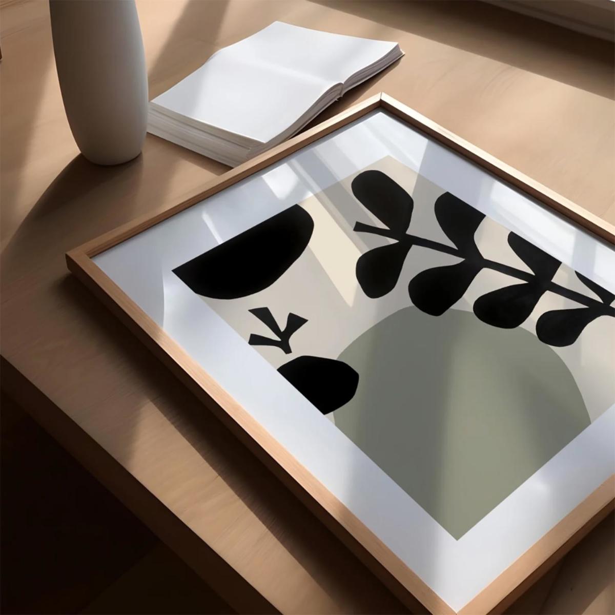 Black / Green / Neutrals Mediterranean Garden: Minimalist Botanical Art Print, Part One | A3 | 297 X 420Mm | Awol – image 2
