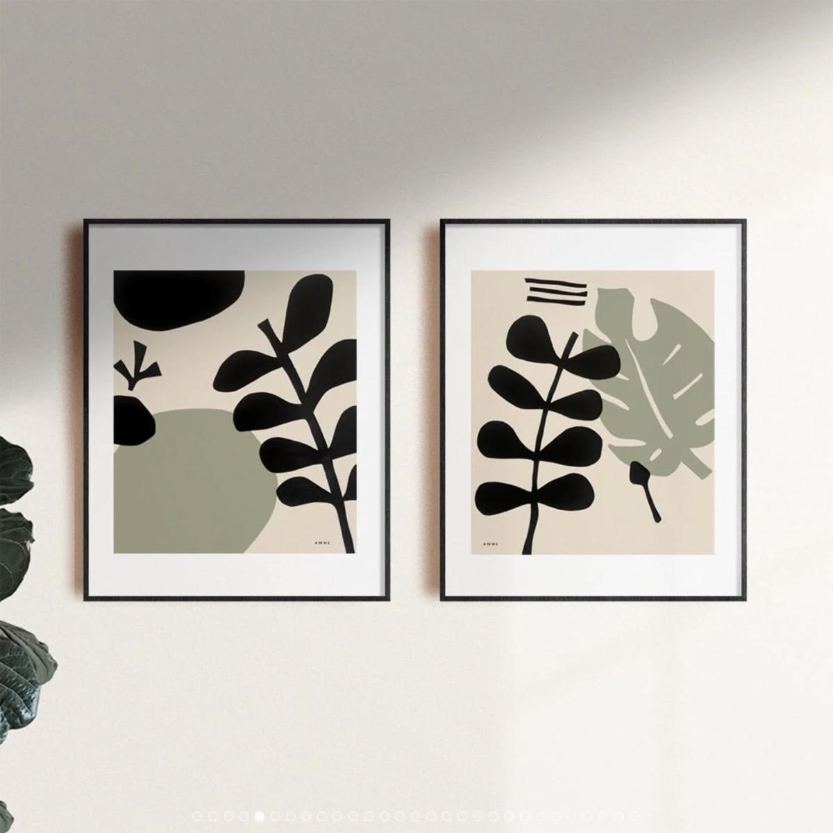 Black / Green / Neutrals Mediterranean Garden: Minimalist Botanical Art Print, Part One | A3 | 297 X 420Mm | Awol – image 5