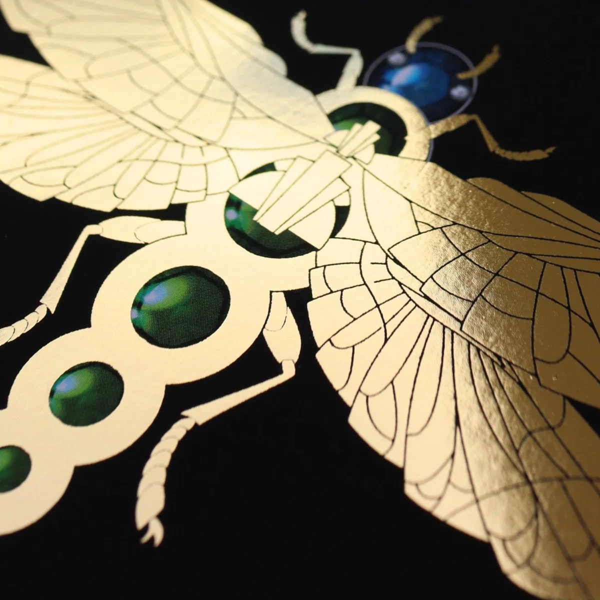 Gold / Black / Blue Zellandine's Dragonfly - A4 Gold Print The Curious Department – image 2