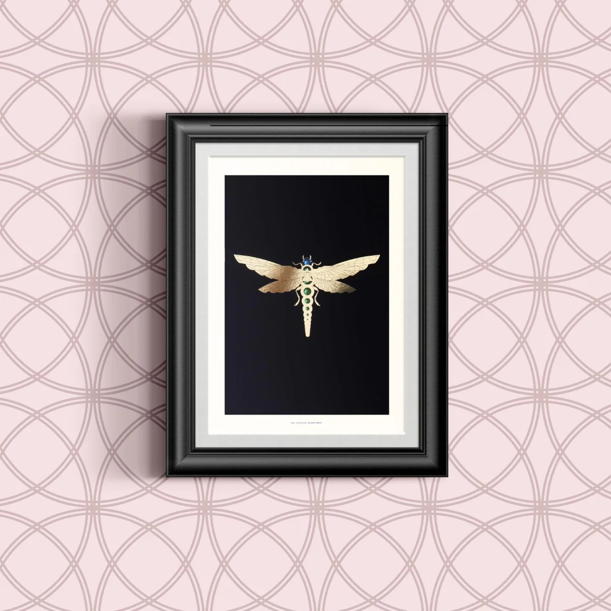 Gold / Black / Blue Zellandine's Dragonfly - A4 Gold Print The Curious Department – image 3