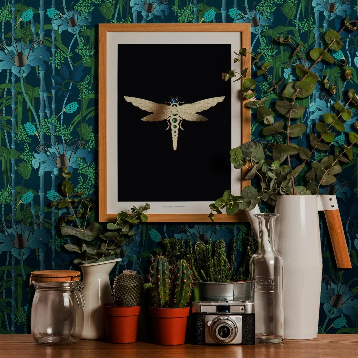 Gold / Black / Blue Zellandine's Dragonfly - A4 Gold Print The Curious Department – image 4