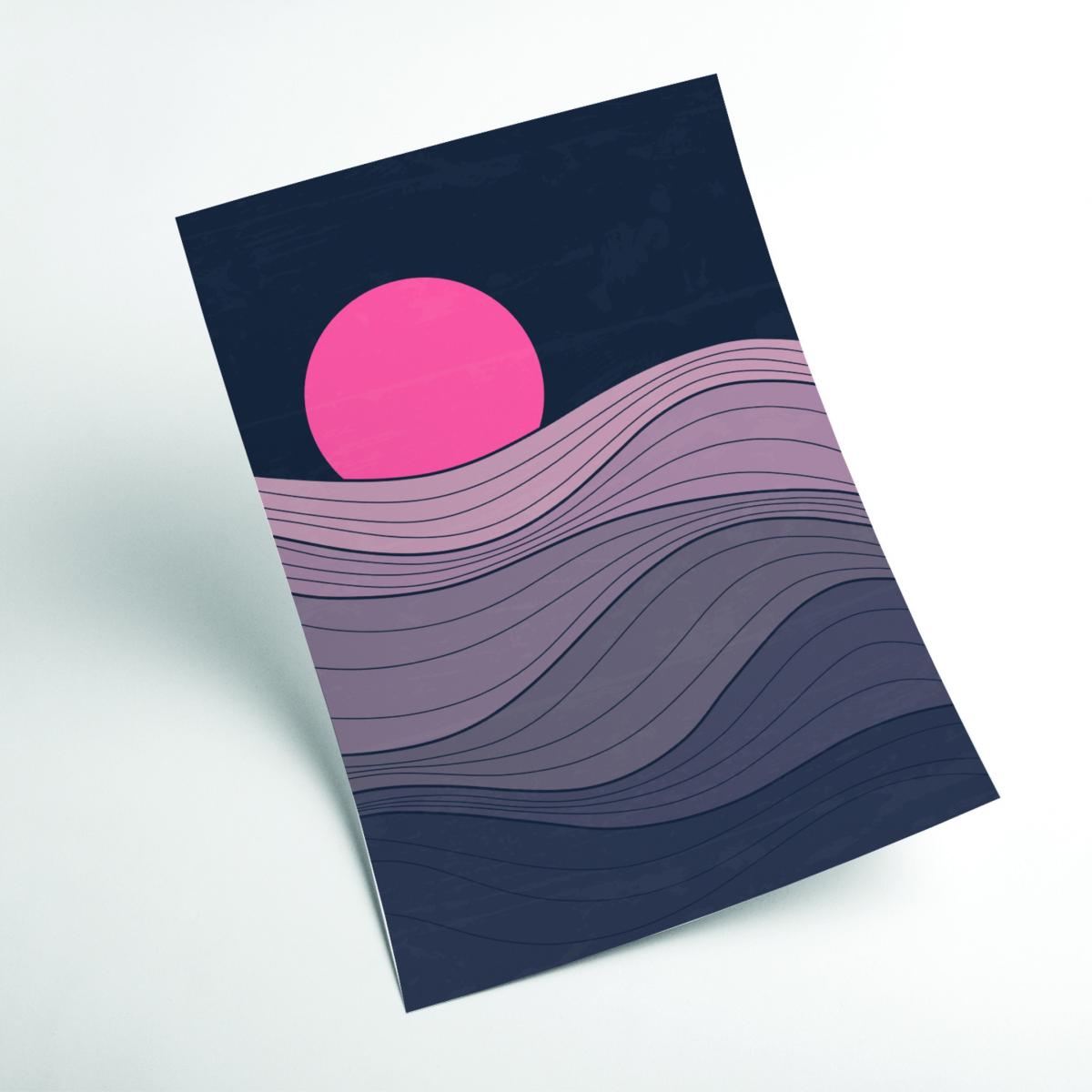 Pink / Purple Minimal Pink Sunset #3 A1 594 X 841Mm Stanley Print House – image 2