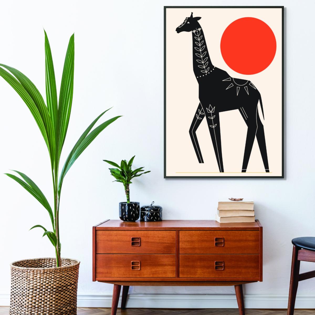 Red Giraffe In The Sun A1 594 X 841Mm Stanley Print House – image 3