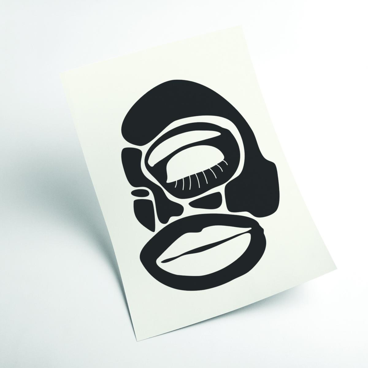 Black Abstract Faces Series #2 A1 594 X 841Mm Stanley Print House – image 2