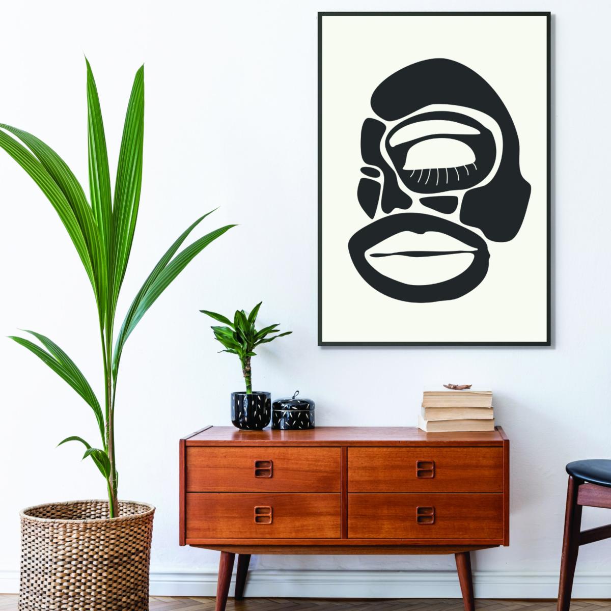 Black Abstract Faces Series #2 A1 594 X 841Mm Stanley Print House – image 3