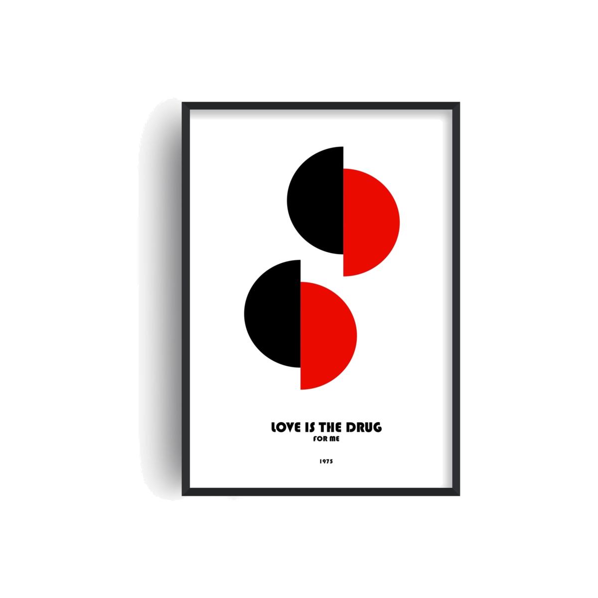 Love Is The Drug For Me Roxie Music Inspired Retro Giclée Art Print A3 297 X 420Mm Fanclub – image 1